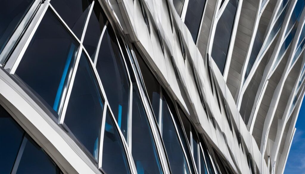 glass façade of the Kauffman Center